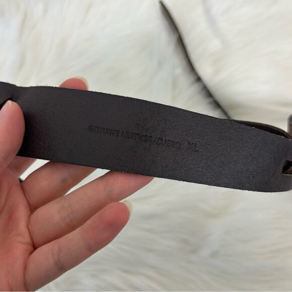 Genuine Leather Braided Wrap Detail Brown Belt Size XL - Picture 2 of 10